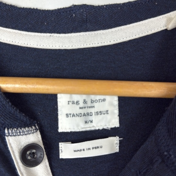 Rag & Bone Blue Long Sleeve Tee Size Medium - Picture 2 of 6